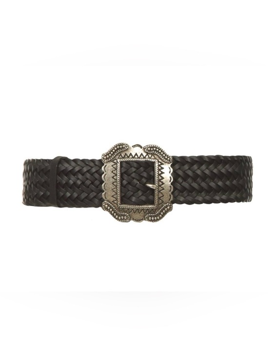 BA&SH Braided leather belt Braid In black, Size 75/US XS